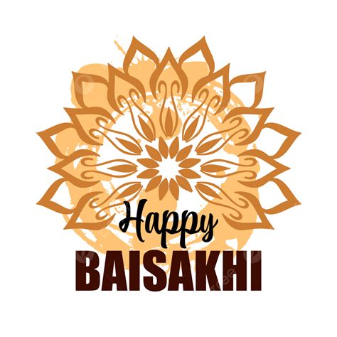 Happy Baisakhi With Beautiful Decorative Mandala On Transparent