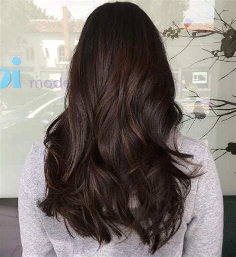 Long Layered Dark Chocolate Hairstyle Chocolatebrownhair In 2020