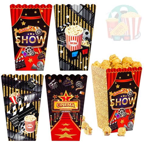 Buy 12pcs Movie Popcorn Box Movie Night Party Favor Treat Box For Movie