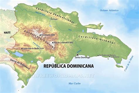Mapa Físico De República Dominicana Geografía De República Dominicana