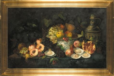 Robert G Schmidt Still Life With Friuts And Oysters Mutualart