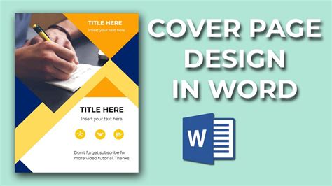 How To Create A Cover Page In Word Cover Page Design Ideas Youtube