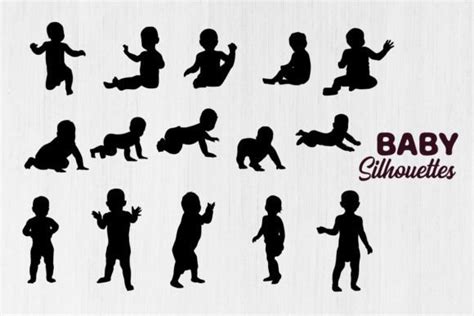 Baby Activity Silhouettes Baby Svg Graphic By Designlands · Creative