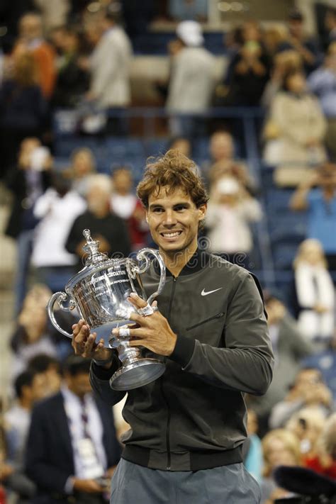 The united states open tennis championships is a hard court tennis tournament. US Open 2013 Champion Rafael Nadal Holding US Open Trophy ...