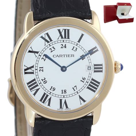 Cartier Ronde Solo Steel 18k Gold 2988 W6700455 Date Silver Roman 36mm