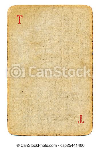 Old Used Empty Playing Card Paper Background Isolated On White Canstock
