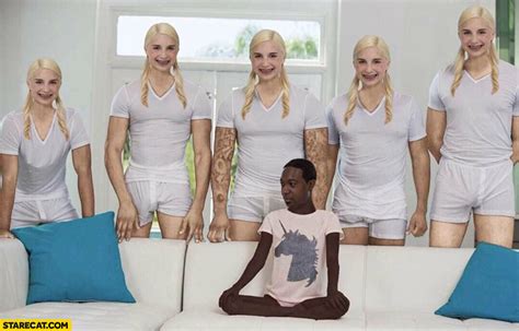 Black Guy 5 White Girls Blank Template Imgflip