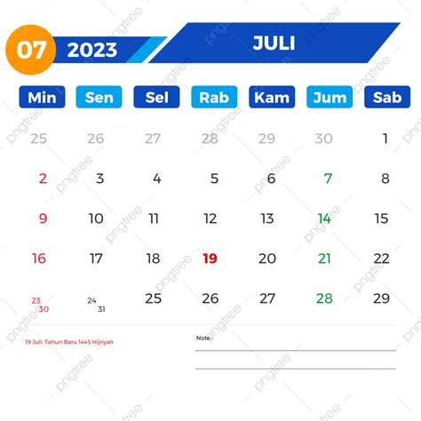 Calendario Hijri Julio 2023 Vector Png Calendario Calendario 2023