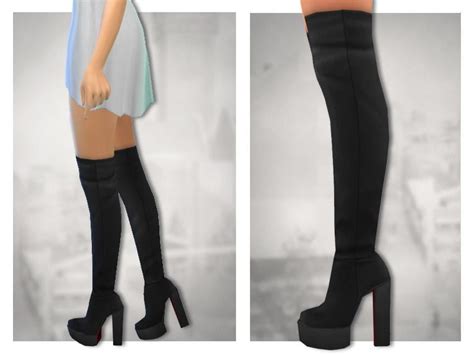 Sims 4 Long Boots Cc