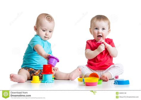 Śliczni Dzieci Bawić Się Z Kolor Zabawkami Dziecko Dziewczyna Zdjęcie Stock Obraz Złożonej Z