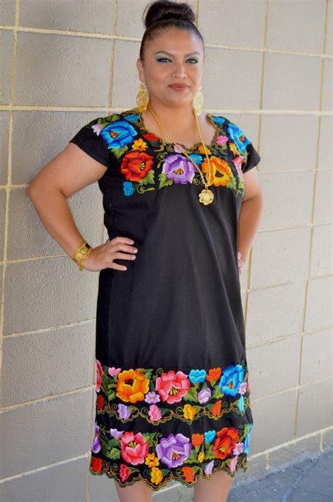 beautiful mexican multicolor embroidered dress huipil from yucatan mexico con imágenes