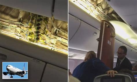United Airline Planes Ceiling Panels Collapse During Rough Landing In Newark Daily Mail Online