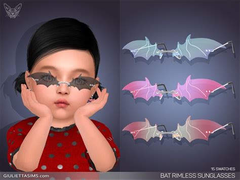 Rimless Bat Sunglasses For Toddlers Giuliettasims Baby Bats Sims 4