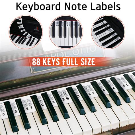 Removable Piano Keyboard Note Labels Silicone Piano Notes Guide For