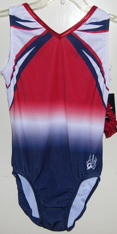 Patriotic Gk Elite Nastia Medium Gymnastics Dance Leotard Usa Ju Ts