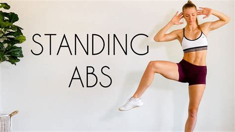 10 Min Standing Abs Workout No Equipment Youtube Standing Abs Standing Ab Exercises Abs