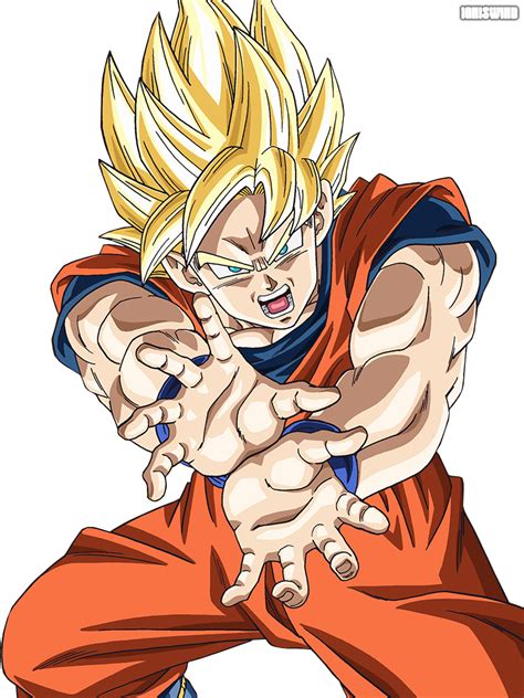 Goku Super Saiyan Kamehameha Render By Igniswind On