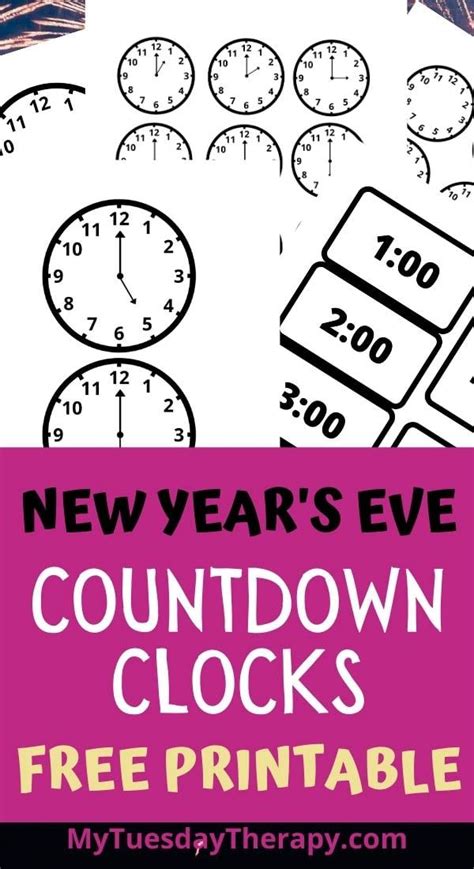 New Years Eve Countdown Clocks Free Printable