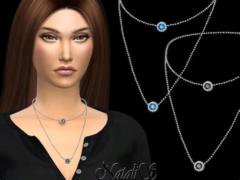 The Sims Resource Natalisdiamond Halo Layered Necklace