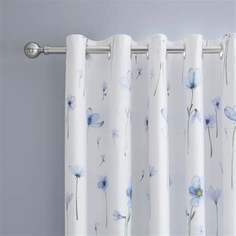 Maddie Blue Blackout Eyelet Curtains Dunelm