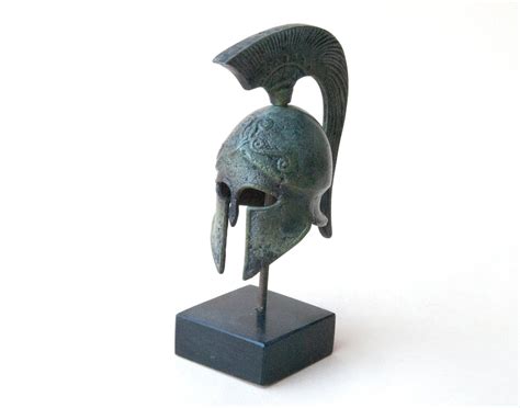Ancient Greek Spartan Bronze Helmet With Crest War Helmet Museum