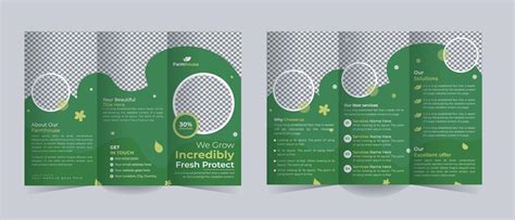 Organic Farm Tri Fold Brochure Template Or Agriculture Farming Brochure