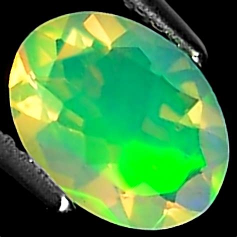 086 Ct Natural Ethiopian Faceted Opal Gemstone Multi Color Oval Cut