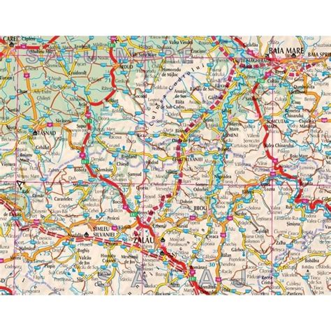 Harta De Perete Romania Rutiera 160x120 Cm Emagro