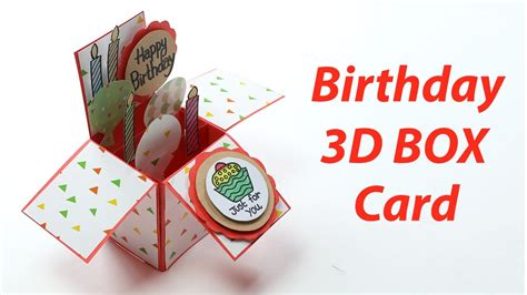 3d Birthday Card Handmade Unique Pop Up Box Bday Card Making Youtube