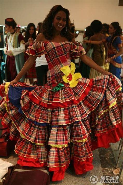 Jamaican Woman In Traditional Dress Jamaican Women Caribbean Fashion Jamaican Clothing