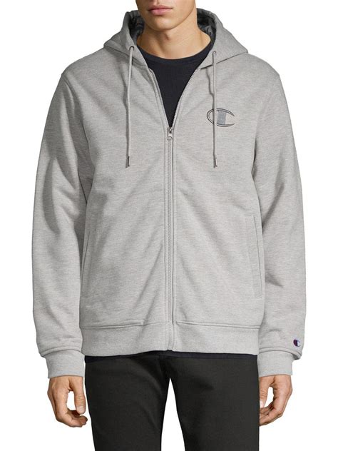 Champion Embroidered Logo Fleece Hoodie In Gray For Men Lyst