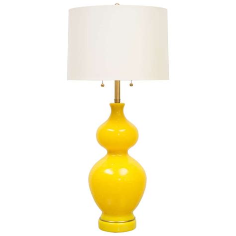 Great Yellow Glass Table Lamp With Contemporary Yellow Mouth Blown