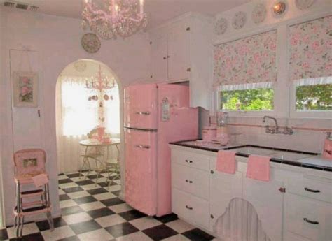 1950s Kitchen Retro Home Decor Pink Kitchen Shabby Chic Kitchen