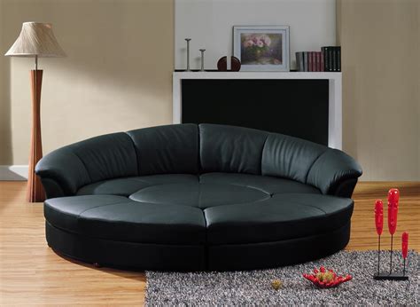 Modern Black Leather Circular Sectional Sofa Circ Sofas By Boho