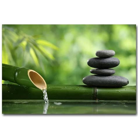 Buy Zen Stone Bamboo Art Silk Poster Print 13x20 24x36