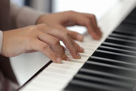 Hands Of A Young Woman Playing Piano Stock Photo Image Of Keyboard