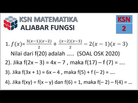 Aljabar Fungsi 1 Pembahasan Soal Olimpiade Matematika KSN Matematika