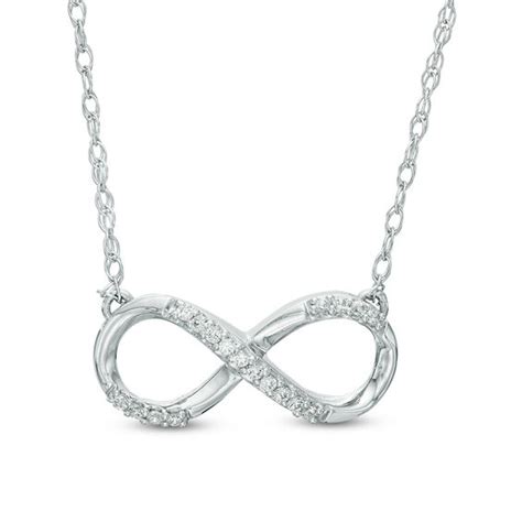 009 Ct Tw Diamond Infinity Necklace In Sterling Silver Infinity