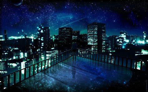City Night Anime Scenery Wallpaper Anime Wallpaper Hd