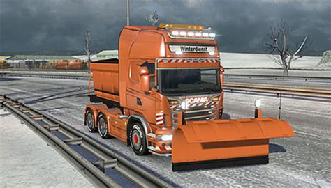 Ets2 Scania R V 1 Snow Plow Scania Mod Für Eurotruck Simulator 2