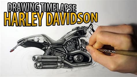 Time Lapse Drawing Harley Davidson Autozeichner Youtube