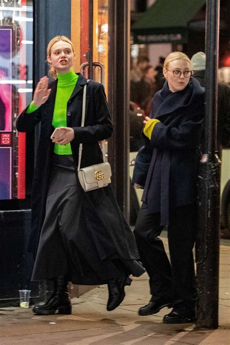 Elle Fanning And Dakota Fanning Seen Out And About With Their Mother In
