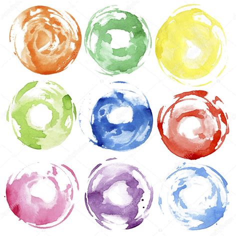 Watercolor Hand Painted Circles — Stock Photo © Taigi 9721634