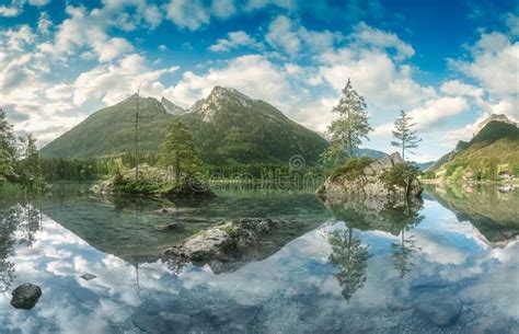 View Of Hintersee Lake In Bavarian Alps Germany Mountain Landscape