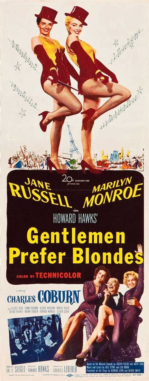 Gentlemen Prefer Blondes Movie Posters From Movie Poster Shop Gentlemen Prefer Blondes Blonde