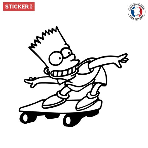 Sticker Bart Simpson Skate Stickers Dessins Animées Stickerdecofr