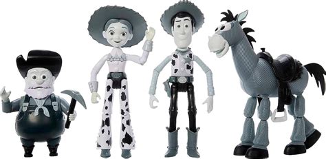 Disney And Pixar Toy Story Set Of 4 Action Figures With Monochromatic