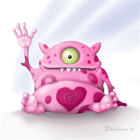 Pink Thing By Klori On Deviantart Cute Monsters Drawings Cute