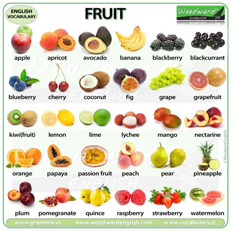 Fruit And Vegetable Word List