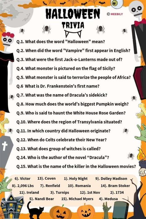 90 Halloween Trivia Questions And Answers Meebily
